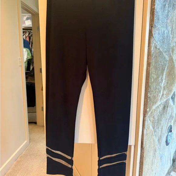 Black Mesh-Detail Straight Leg Pants from IC - Picture 4 of 9